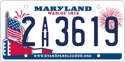 MD license plate 2AH3619