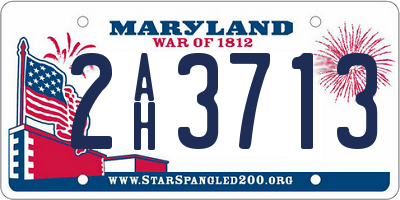 MD license plate 2AH3713