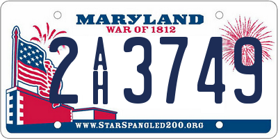 MD license plate 2AH3749