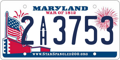 MD license plate 2AH3753