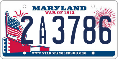 MD license plate 2AH3786