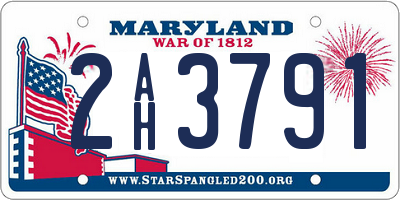 MD license plate 2AH3791