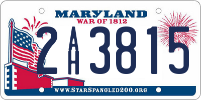 MD license plate 2AH3815