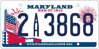MD license plate 2AH3868