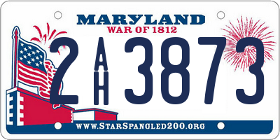 MD license plate 2AH3873