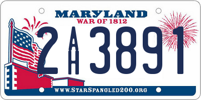 MD license plate 2AH3891