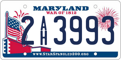 MD license plate 2AH3993