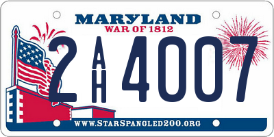 MD license plate 2AH4007