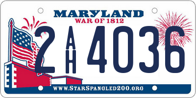 MD license plate 2AH4036