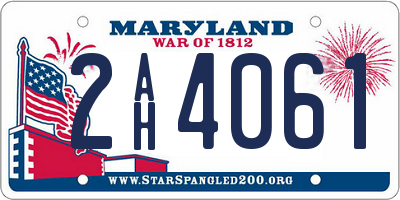 MD license plate 2AH4061