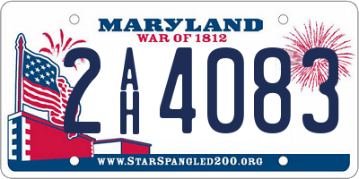 MD license plate 2AH4083