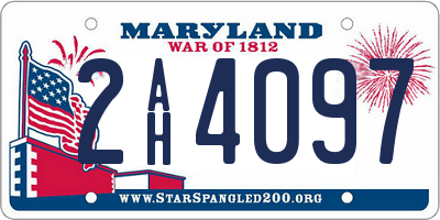MD license plate 2AH4097