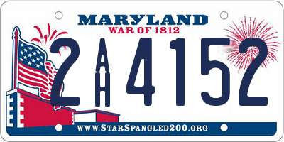 MD license plate 2AH4152