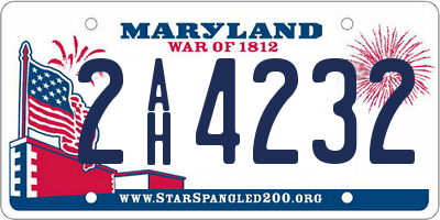 MD license plate 2AH4232