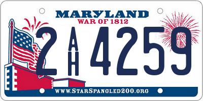 MD license plate 2AH4259