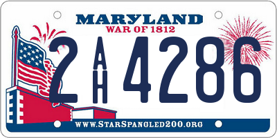 MD license plate 2AH4286