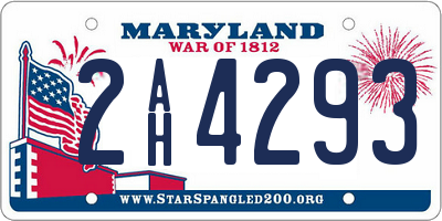 MD license plate 2AH4293