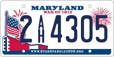 MD license plate 2AH4305