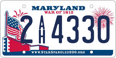 MD license plate 2AH4330