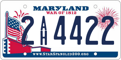 MD license plate 2AH4422