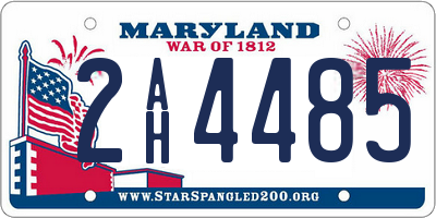 MD license plate 2AH4485