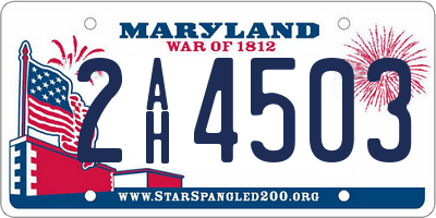MD license plate 2AH4503
