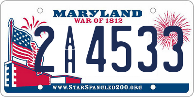 MD license plate 2AH4533