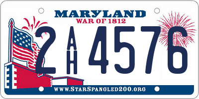 MD license plate 2AH4576