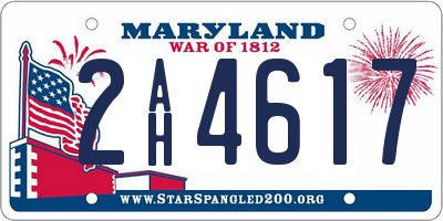 MD license plate 2AH4617