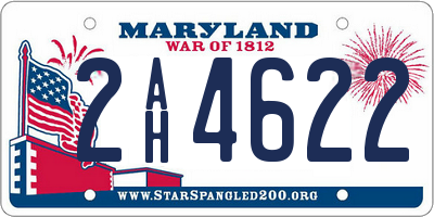 MD license plate 2AH4622