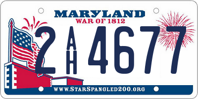 MD license plate 2AH4677