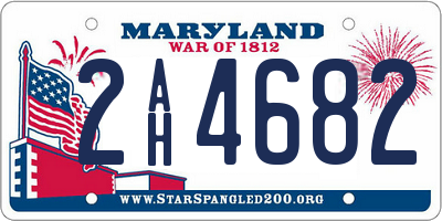 MD license plate 2AH4682