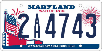 MD license plate 2AH4743