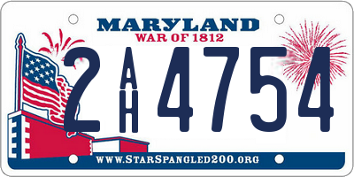 MD license plate 2AH4754
