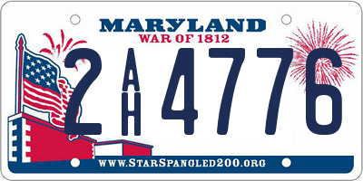 MD license plate 2AH4776