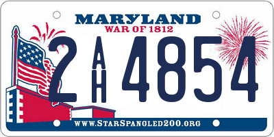 MD license plate 2AH4854