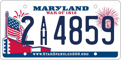 MD license plate 2AH4859