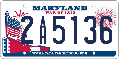 MD license plate 2AH5136