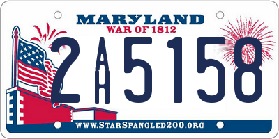 MD license plate 2AH5158