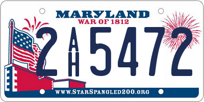 MD license plate 2AH5472