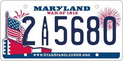 MD license plate 2AH5680