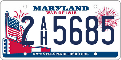 MD license plate 2AH5685