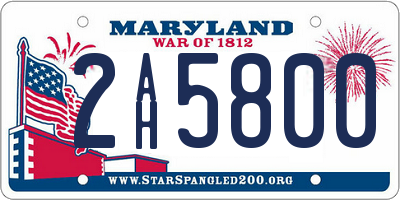 MD license plate 2AH5800