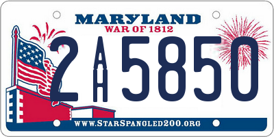 MD license plate 2AH5850