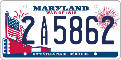 MD license plate 2AH5862
