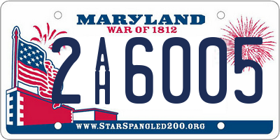 MD license plate 2AH6005
