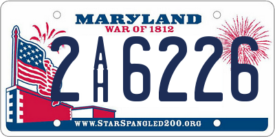 MD license plate 2AH6226