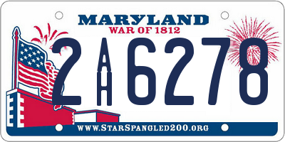 MD license plate 2AH6278
