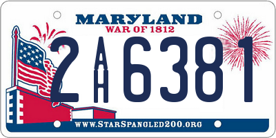 MD license plate 2AH6381