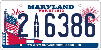 MD license plate 2AH6386